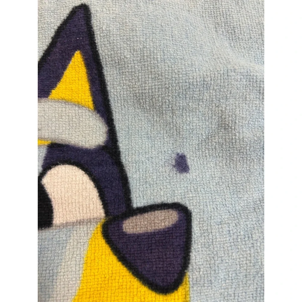 Bluey Hooded Poncho Towel OS Blue Character Print Cotton Terry Kids